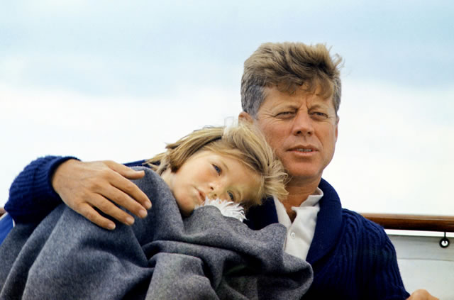 John F. Kennedy with his daughter Caroline.