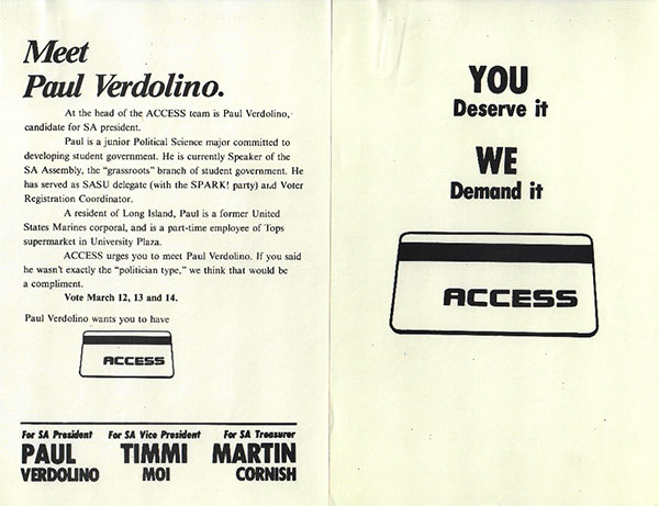 Samples of the ACCESS campaign from SUNY Buffalo, spring 1986.